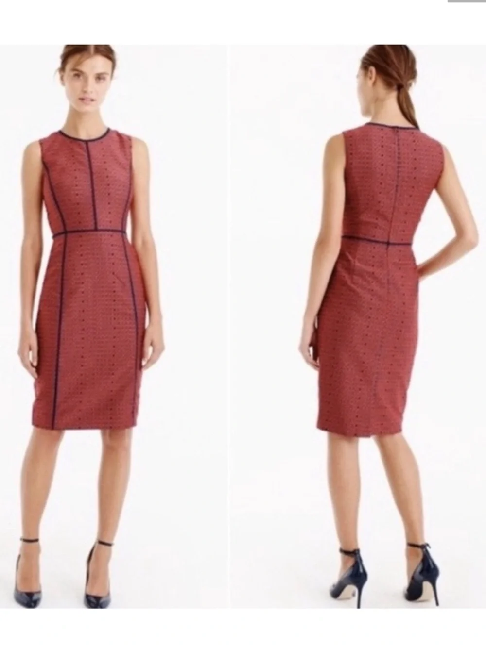 J Crew Sleeveless Sheath Dress Purple Medallion Foulard Print Size 2 Career Work